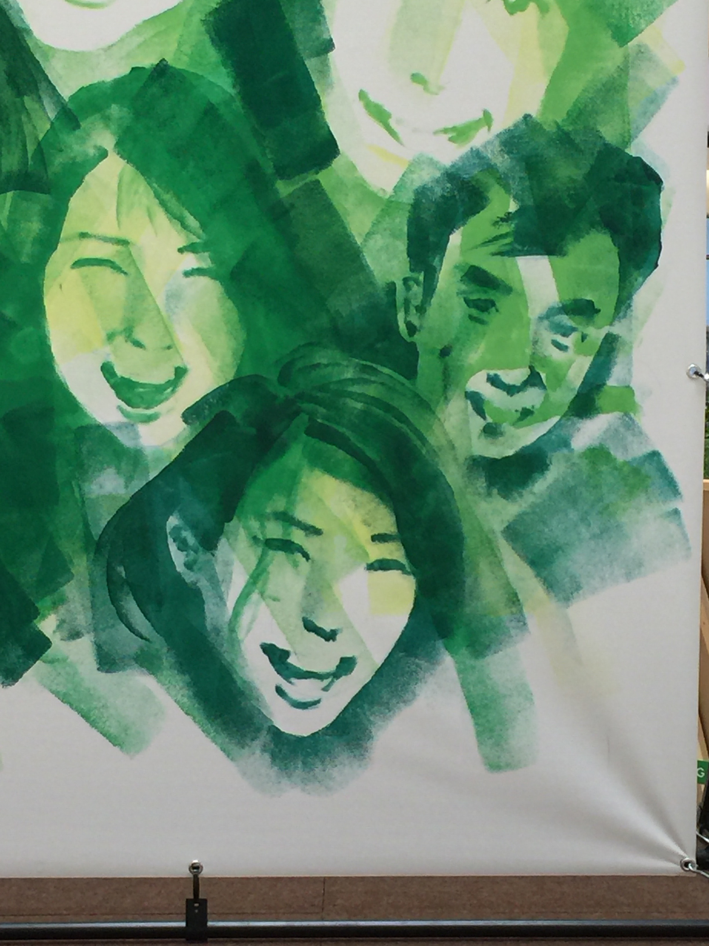 さとうたけしのライブペインティングショーで似顔絵を描いて